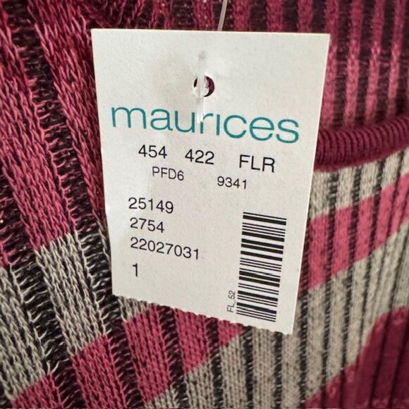 NWT Women's Plus Maurices Long Sleeve Stripe Sweater Top, Size 1 - Picture 3 of 4